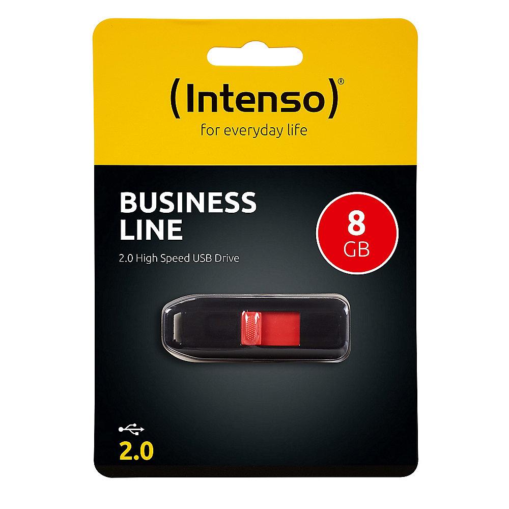 Intenso 8GB Business Line USB 2.0 Stick schwarz/rot, Intenso, 8GB, Business, Line, USB, 2.0, Stick, schwarz/rot