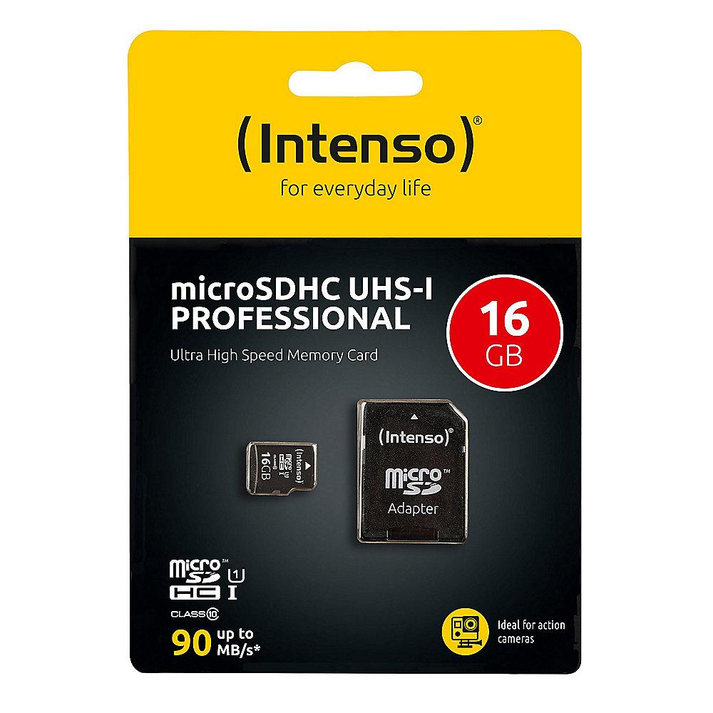 Intenso Professional 16 GB microSDHC Speicherkarte (90 MB/s, Class 10, UHS-I)