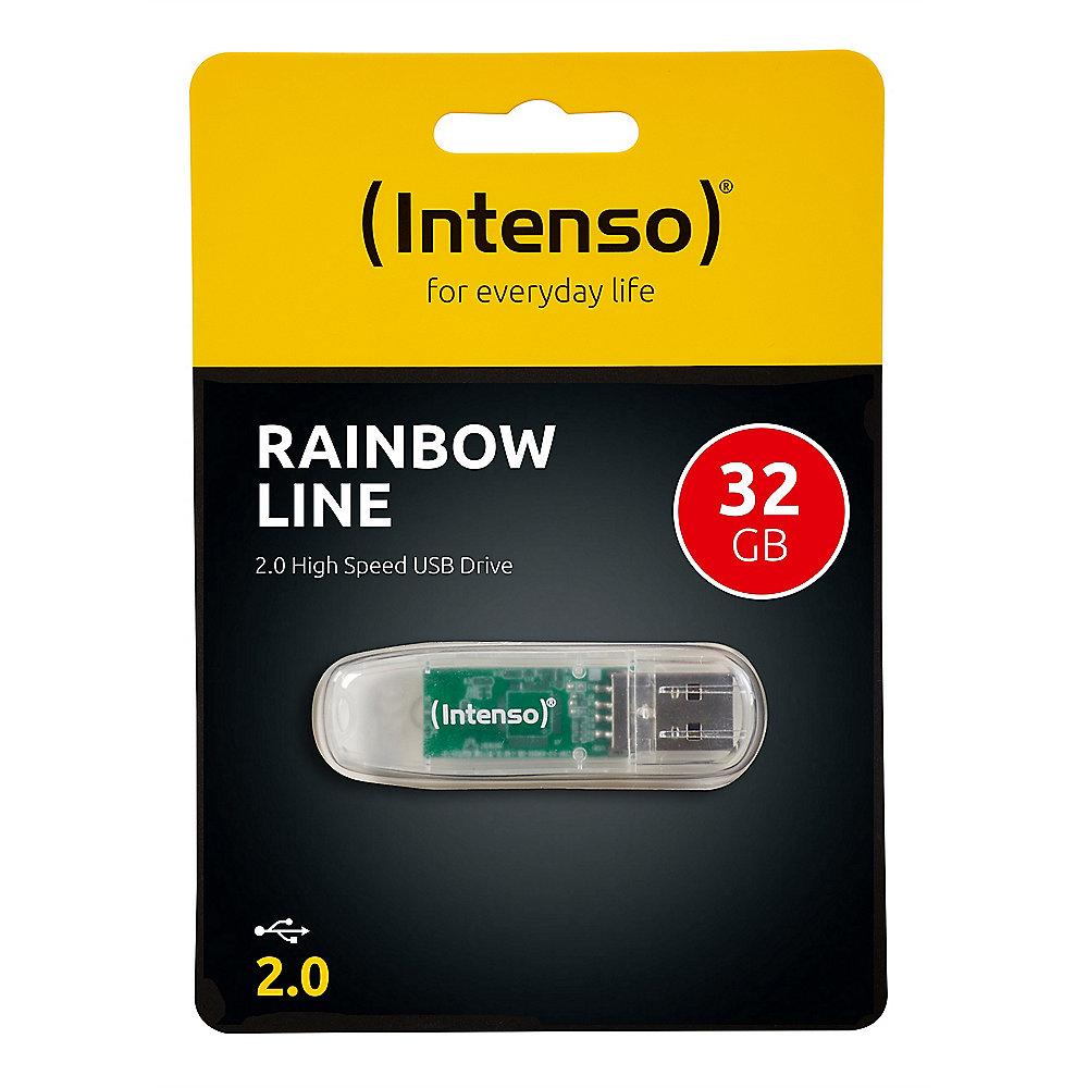 Intenso Rainbow Line 32GB USB Stick transparent, Intenso, Rainbow, Line, 32GB, USB, Stick, transparent