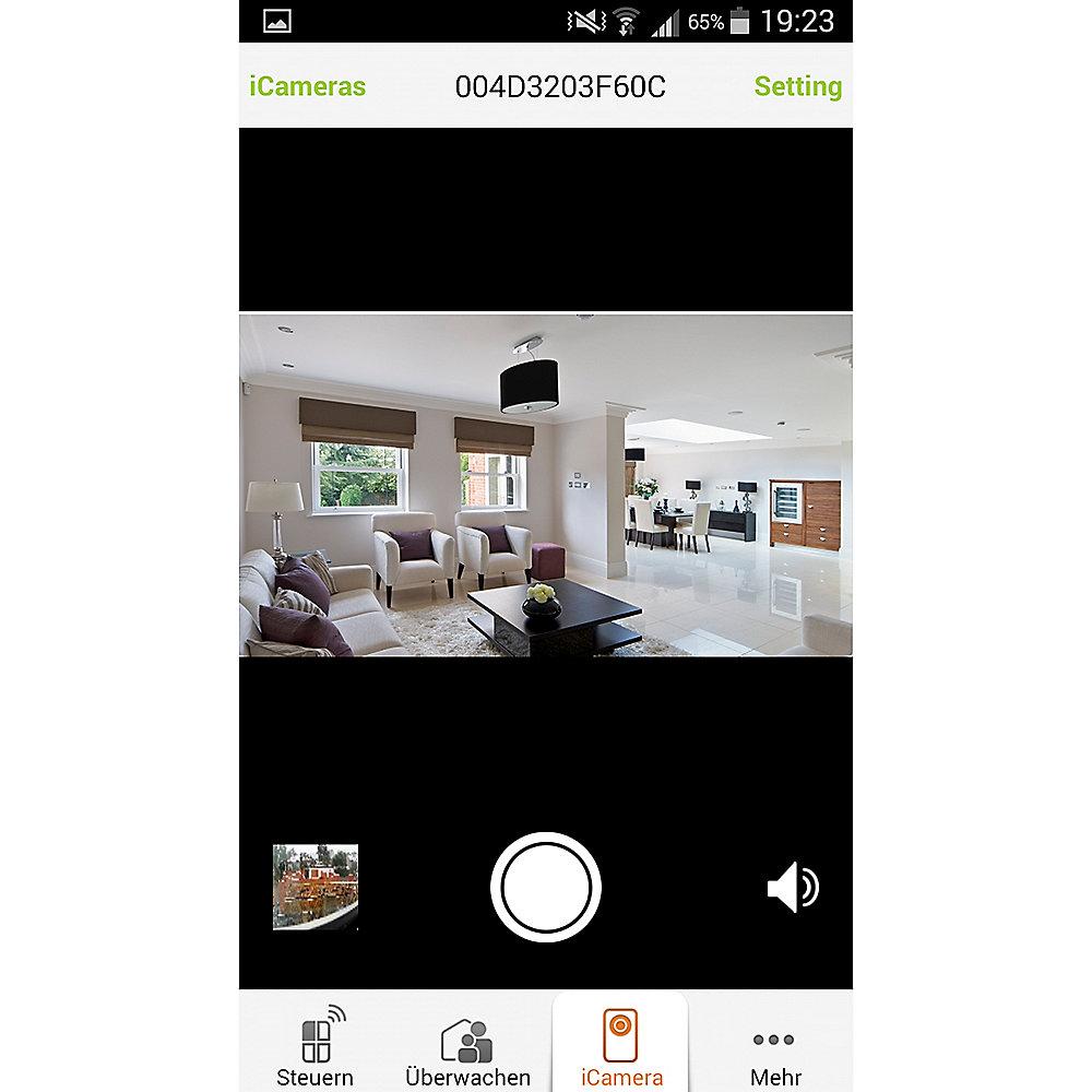 iSmartAlarm iCamera KEEP WLAN HD Sicherheitskamera Tag & Nacht weiß ISC3G