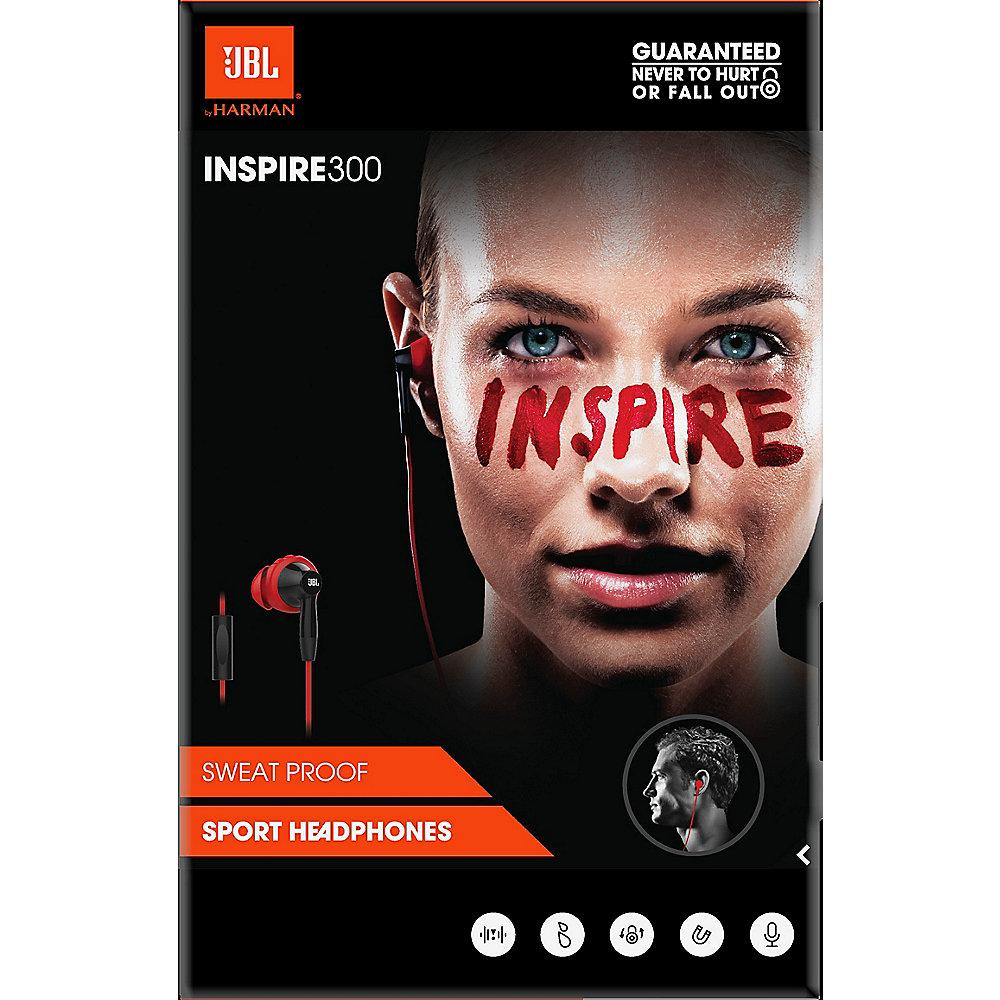 JBL Inspire 300 In Ear - Sport Kopfhörer schwarz/rot mit Mikrofon