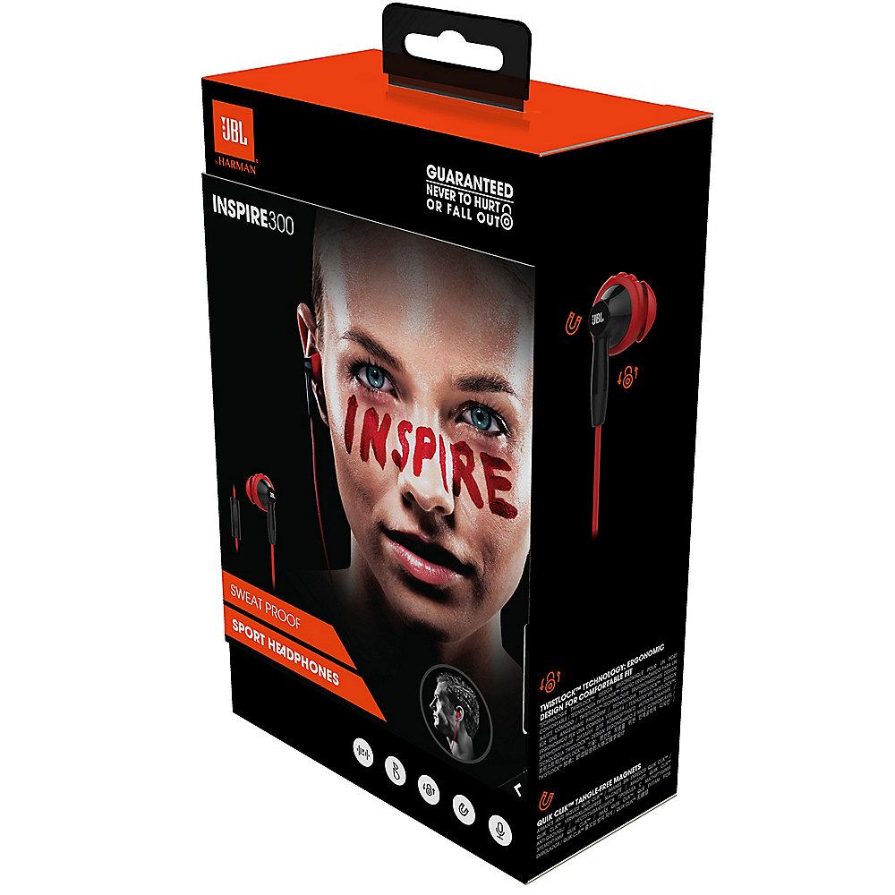 JBL Inspire 300 In Ear - Sport Kopfhörer schwarz/rot mit Mikrofon