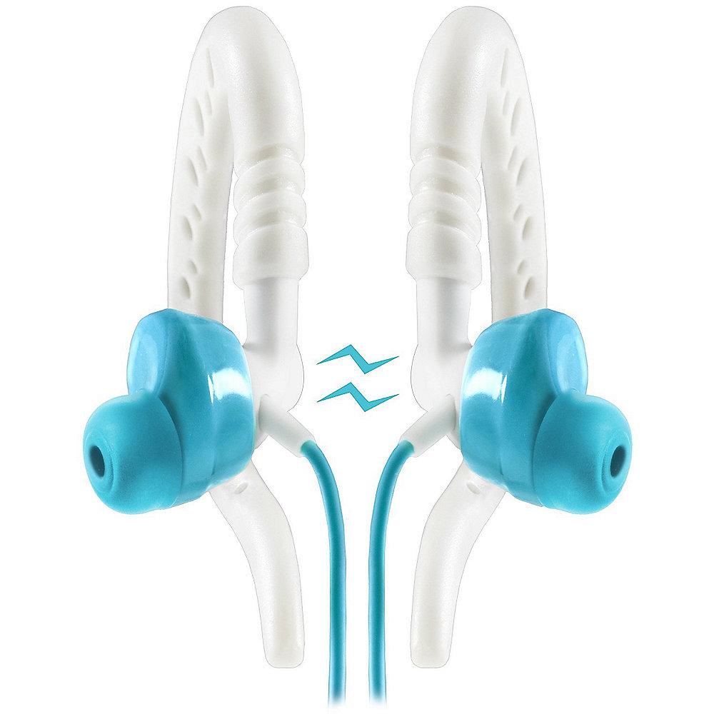 JBL Yurbuds Focus 400 - Sport-In Ear-Kopfhörer (Ohrbügel) Mikro/Fernb. aqua/weiß, JBL, Yurbuds, Focus, 400, Sport-In, Ear-Kopfhörer, Ohrbügel, Mikro/Fernb., aqua/weiß