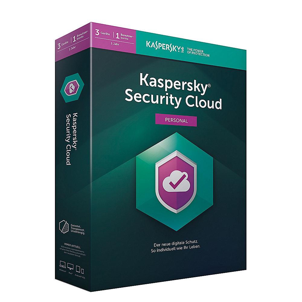 Kaspersky Security Cloud Personal Edition 2019 3Geräte 1User 1Jahr Minibox, Kaspersky, Security, Cloud, Personal, Edition, 2019, 3Geräte, 1User, 1Jahr, Minibox