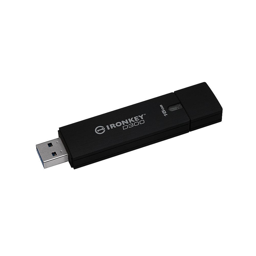Kingston 16GB IronKey D300 USB3.0 Standard Stick, Kingston, 16GB, IronKey, D300, USB3.0, Standard, Stick