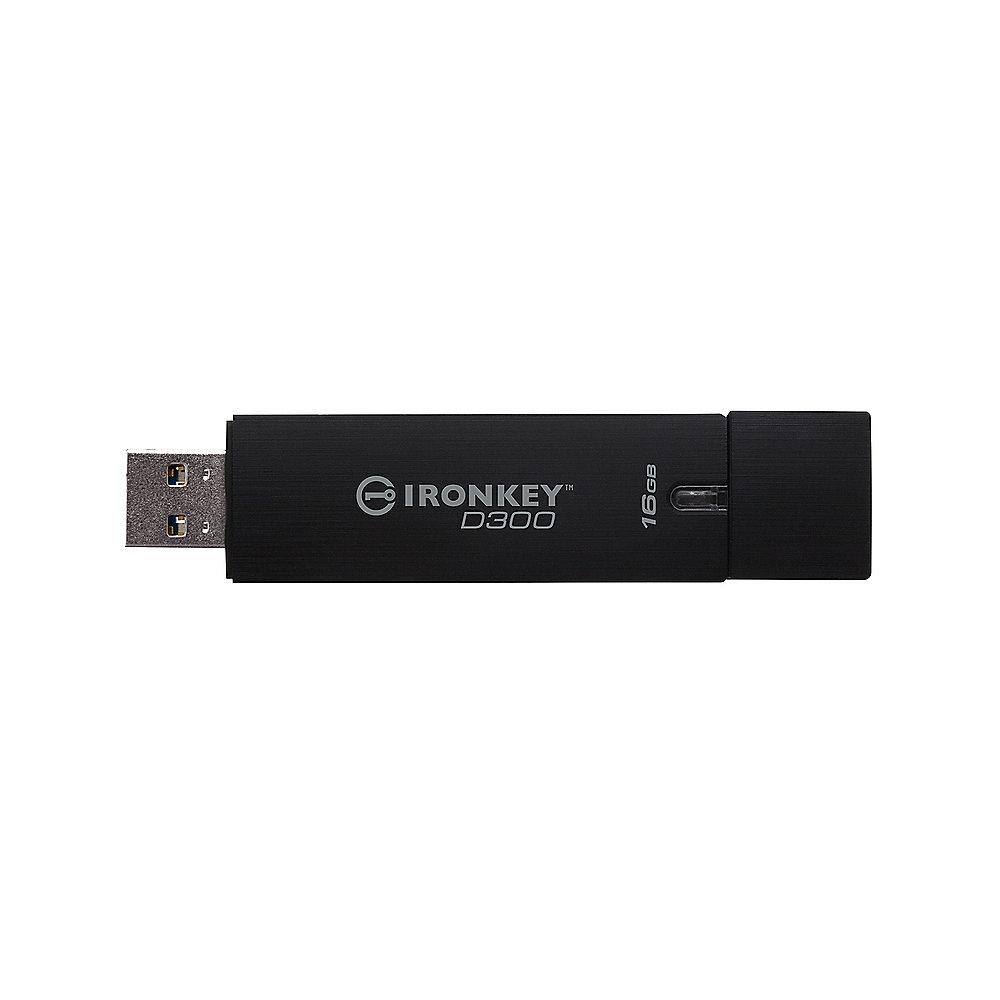 Kingston 16GB IronKey D300 USB3.0 Standard Stick, Kingston, 16GB, IronKey, D300, USB3.0, Standard, Stick