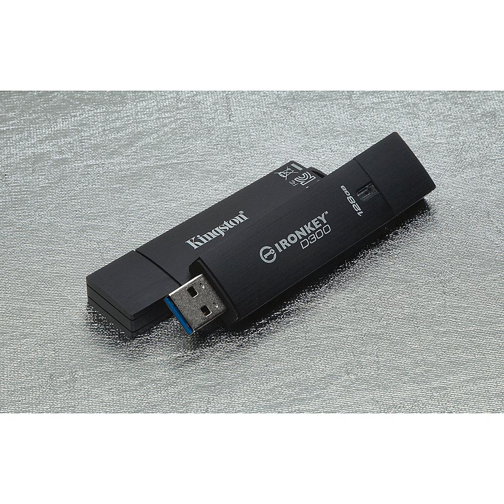 Kingston 4GB IronKey D300 USB3.0 - Stick wasserdicht Metallgehäuse 256Bit AES