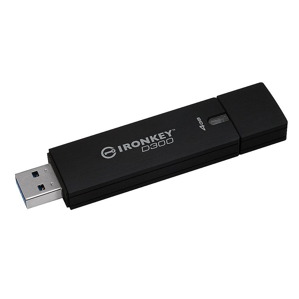 Kingston 4GB IronKey D300 USB3.0 - Stick wasserdicht Metallgehäuse 256Bit AES