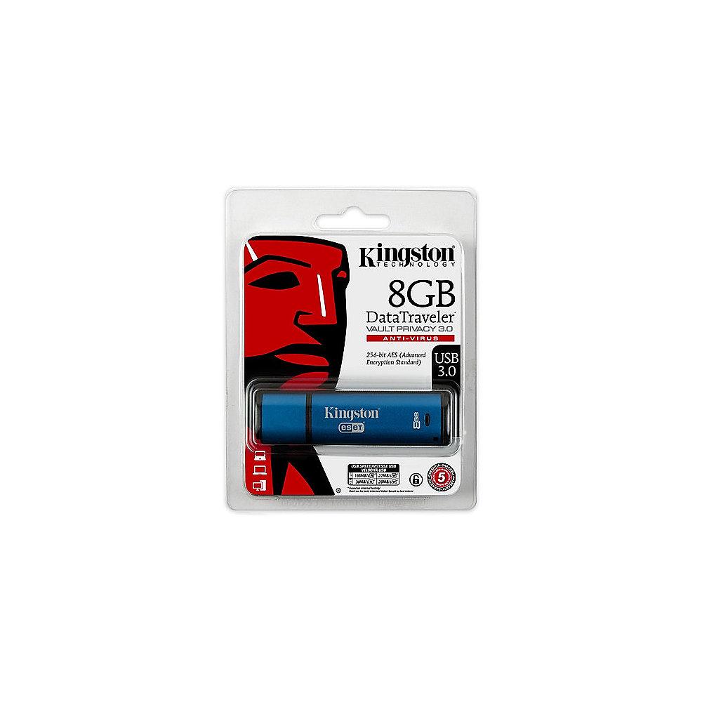 Kingston 8GB DataTraveler Vault Privacy 3.0 mit Anti-Virus Data Secure Stick