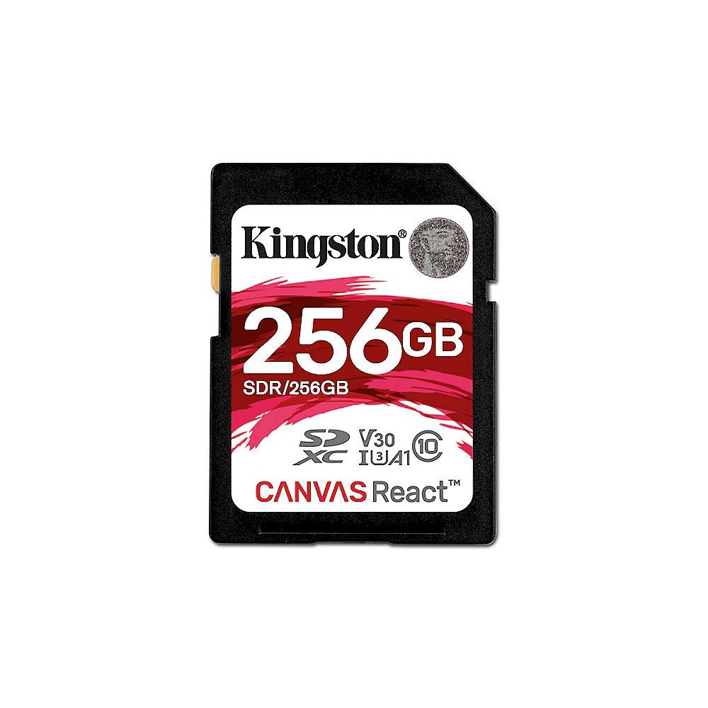 Kingston Canvas React 256 GB SDXC Speicherkarte (80 MB/s, Class 10, V30, A1), Kingston, Canvas, React, 256, GB, SDXC, Speicherkarte, 80, MB/s, Class, 10, V30, A1,