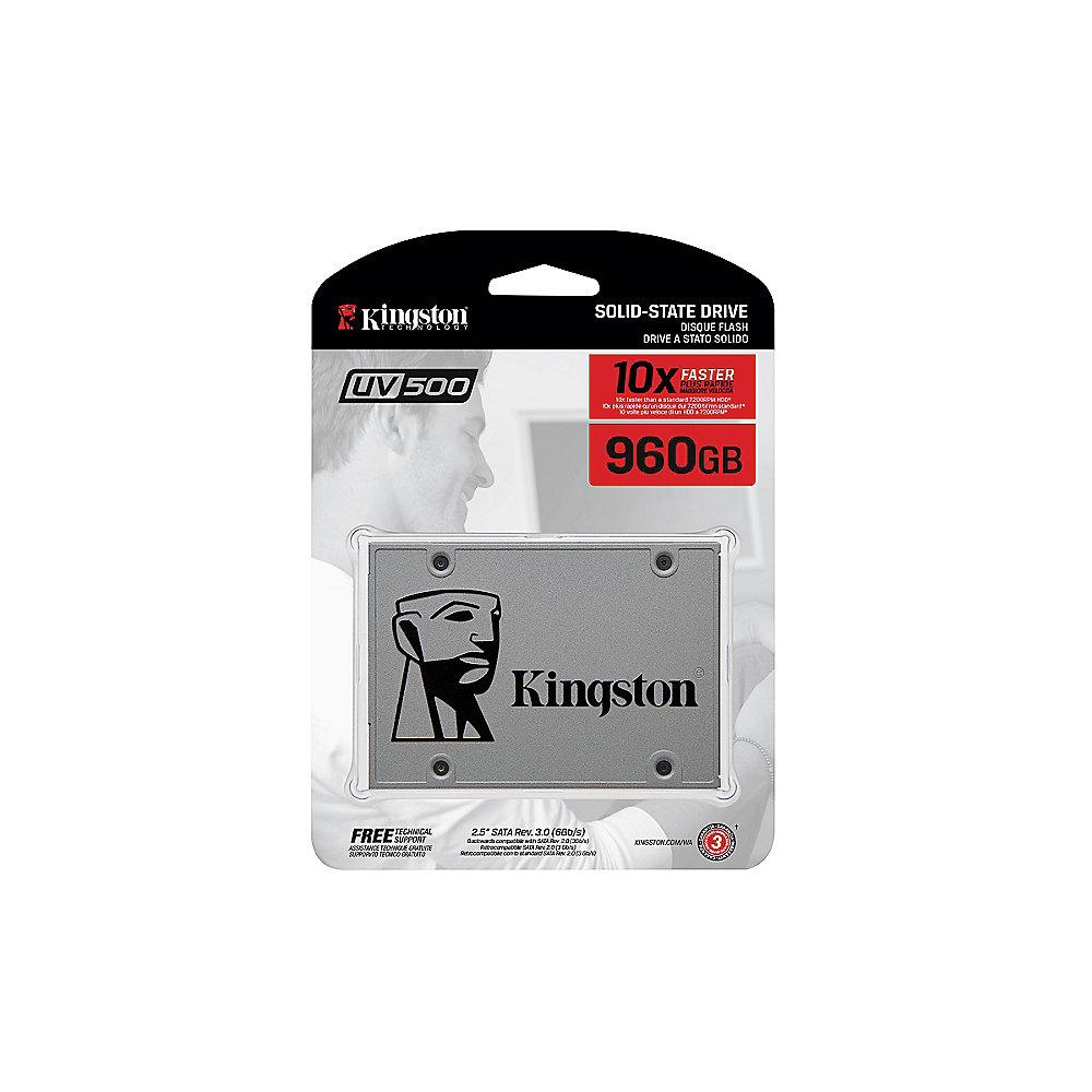 Kingston UV500 SSD 960GB TLC 2.5zoll SATA600 - 7mm, Kingston, UV500, SSD, 960GB, TLC, 2.5zoll, SATA600, 7mm