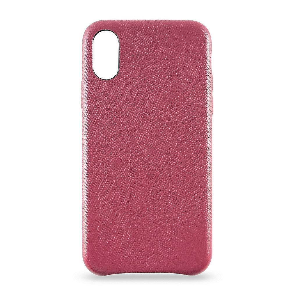 KMP Leder Case für iPhone X, bordeaux rot