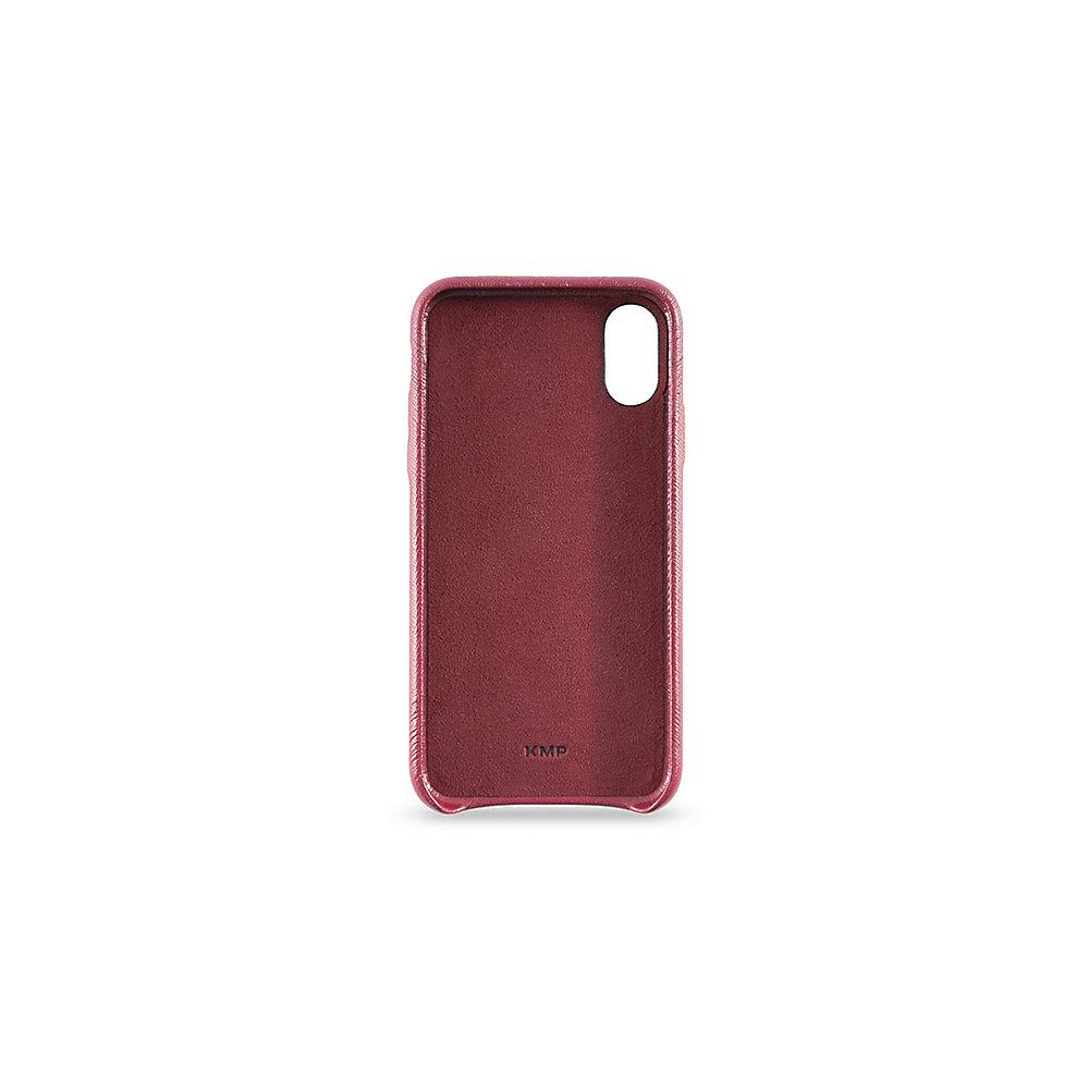 KMP Leder Case für iPhone X, bordeaux rot