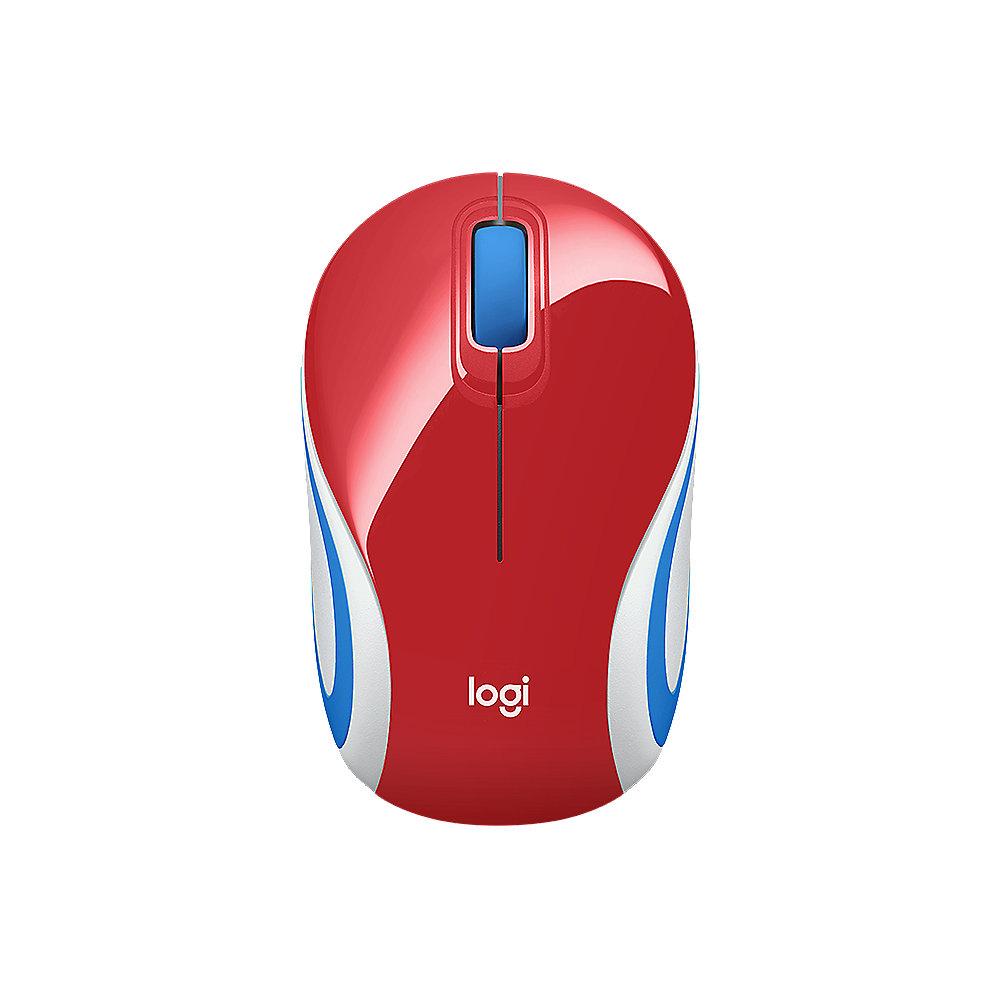 Logitech M187 Kabellose Ultra Portable Maus rot 910-002732