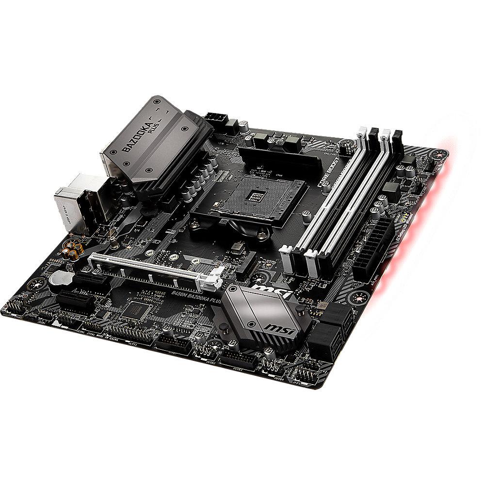 MSI B450M Bazooka Plus mATX Mainboard Sockel AM4 M.2/DVI/HDMI, MSI, B450M, Bazooka, Plus, mATX, Mainboard, Sockel, AM4, M.2/DVI/HDMI