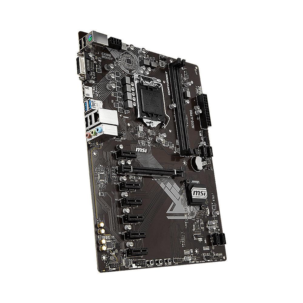 MSI H310-A Pro ATX Mainboard Sockel 1151v2 (Coffee Lake), BTC, MSI, H310-A, Pro, ATX, Mainboard, Sockel, 1151v2, Coffee, Lake, BTC