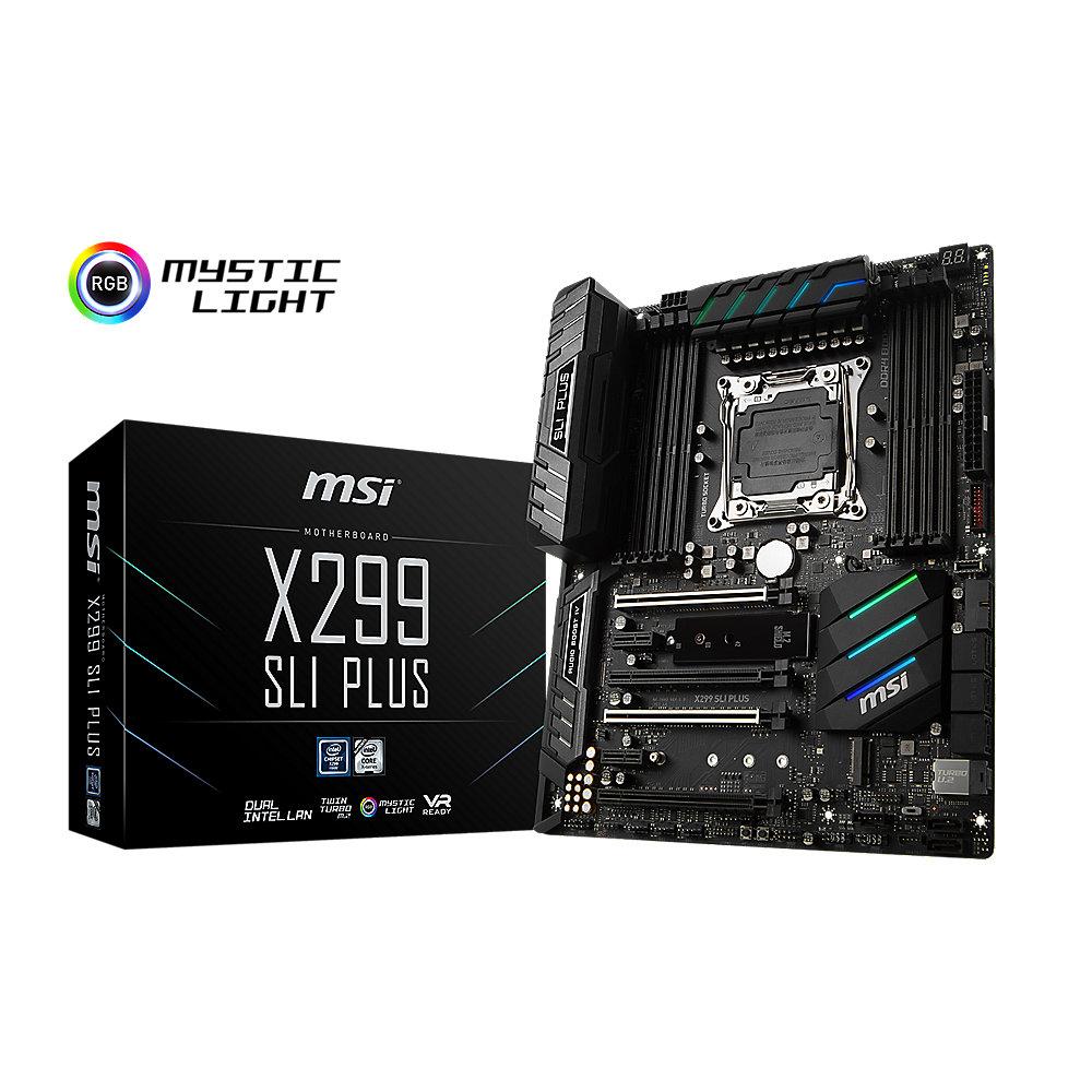 MSI X299 SLI Plus ATX Mainboard Sockel 2066 USB3.1(Typ C, Gen2)/M.2/2x LAN