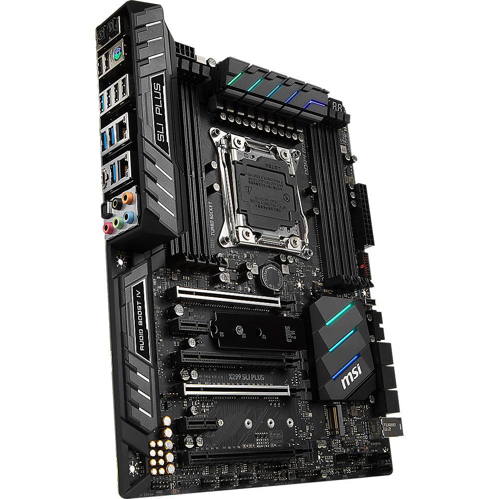 MSI X299 SLI Plus ATX Mainboard Sockel 2066 USB3.1(Typ C, Gen2)/M.2/2x LAN