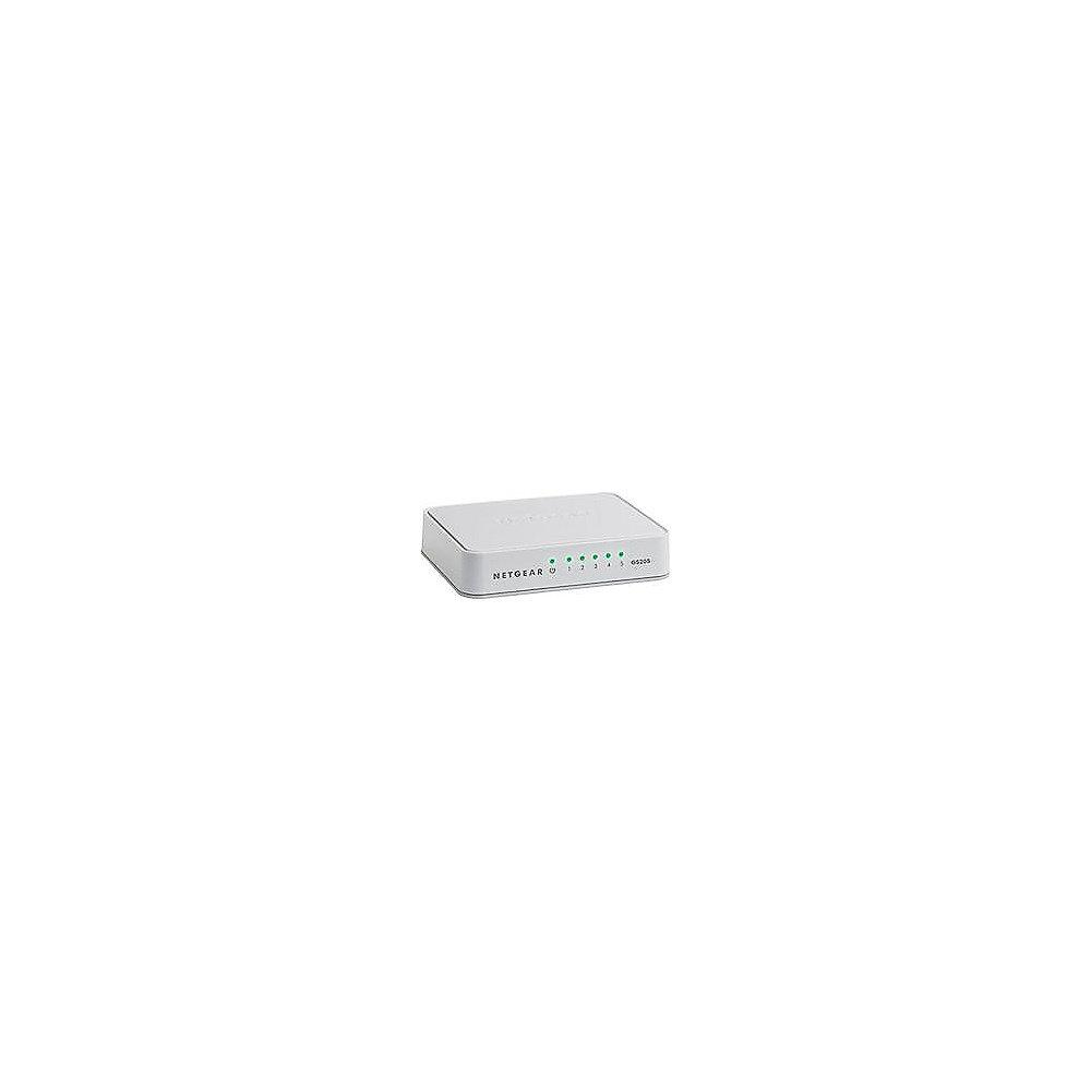 Netgear GS205 5x Gigabit Switch 10/100/1000MBit, Netgear, GS205, 5x, Gigabit, Switch, 10/100/1000MBit