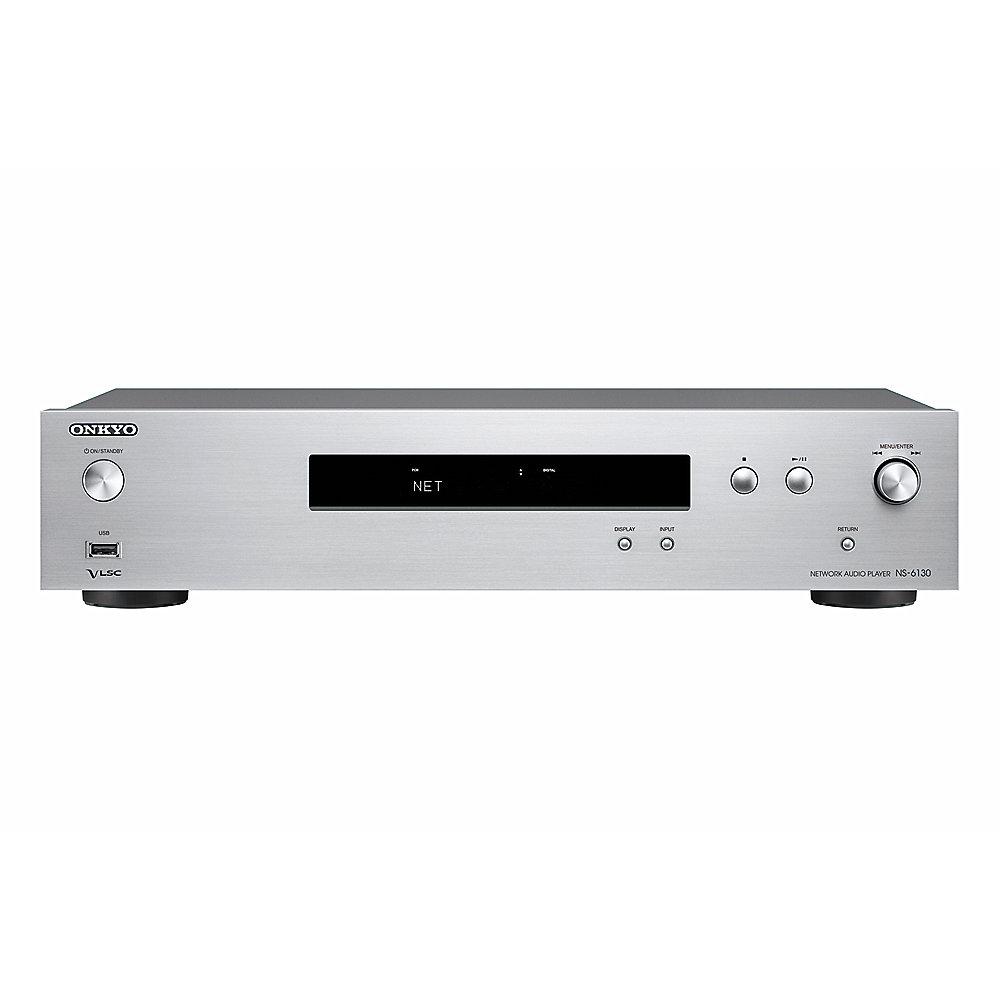 Onkyo NS-6130 Hi-Res Netzwerk-Audio-Player Chromcast Airplay silber, Onkyo, NS-6130, Hi-Res, Netzwerk-Audio-Player, Chromcast, Airplay, silber