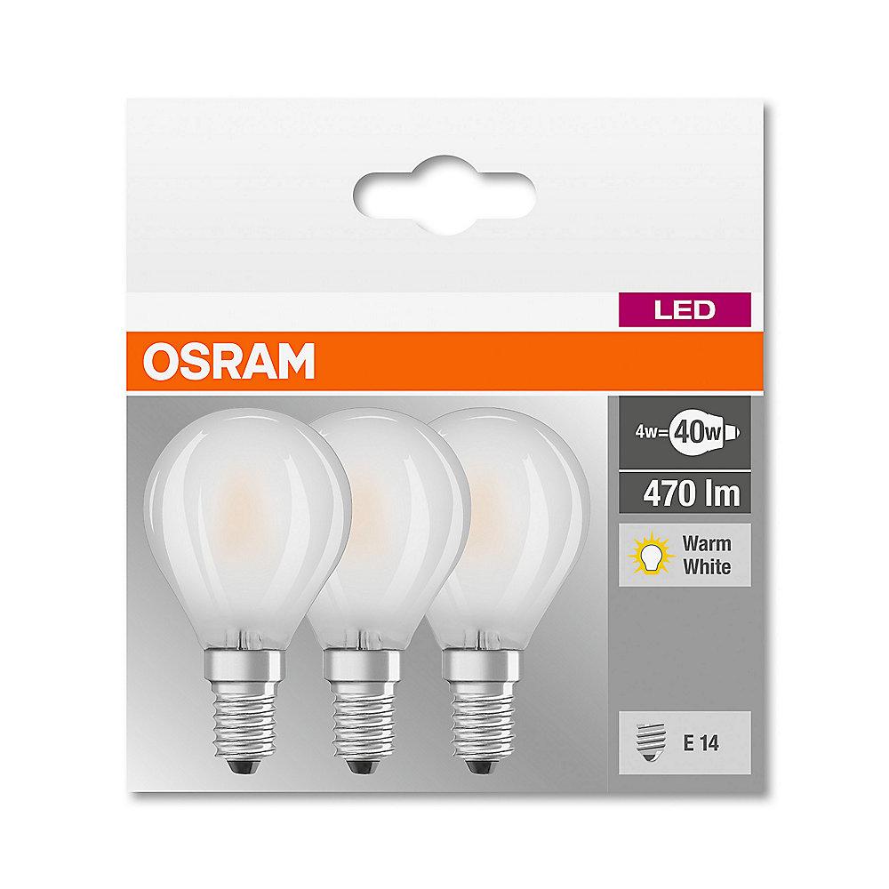 Osram LED Retro Classic P40 Tropfen 4W (40W) matt E14 warmweiß 3er-Pack