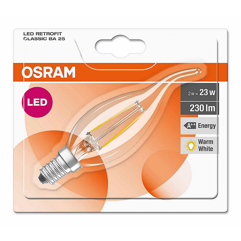 Osram LED Retrofit Classic BA25 Kerze 2W (23W) E14 klar warmweiß, Osram, LED, Retrofit, Classic, BA25, Kerze, 2W, 23W, E14, klar, warmweiß