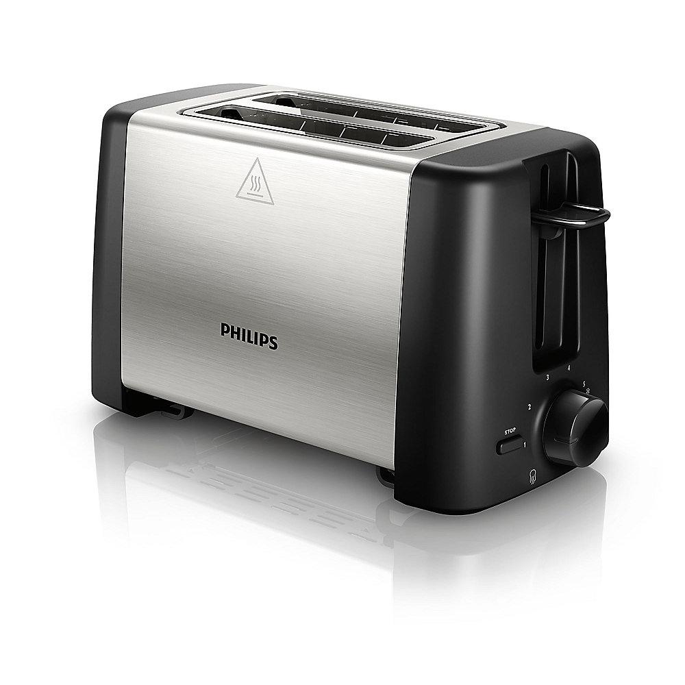 Philips Daily Collection HD4825/90 Toaster Schwarz Edelstahl, Philips, Daily, Collection, HD4825/90, Toaster, Schwarz, Edelstahl