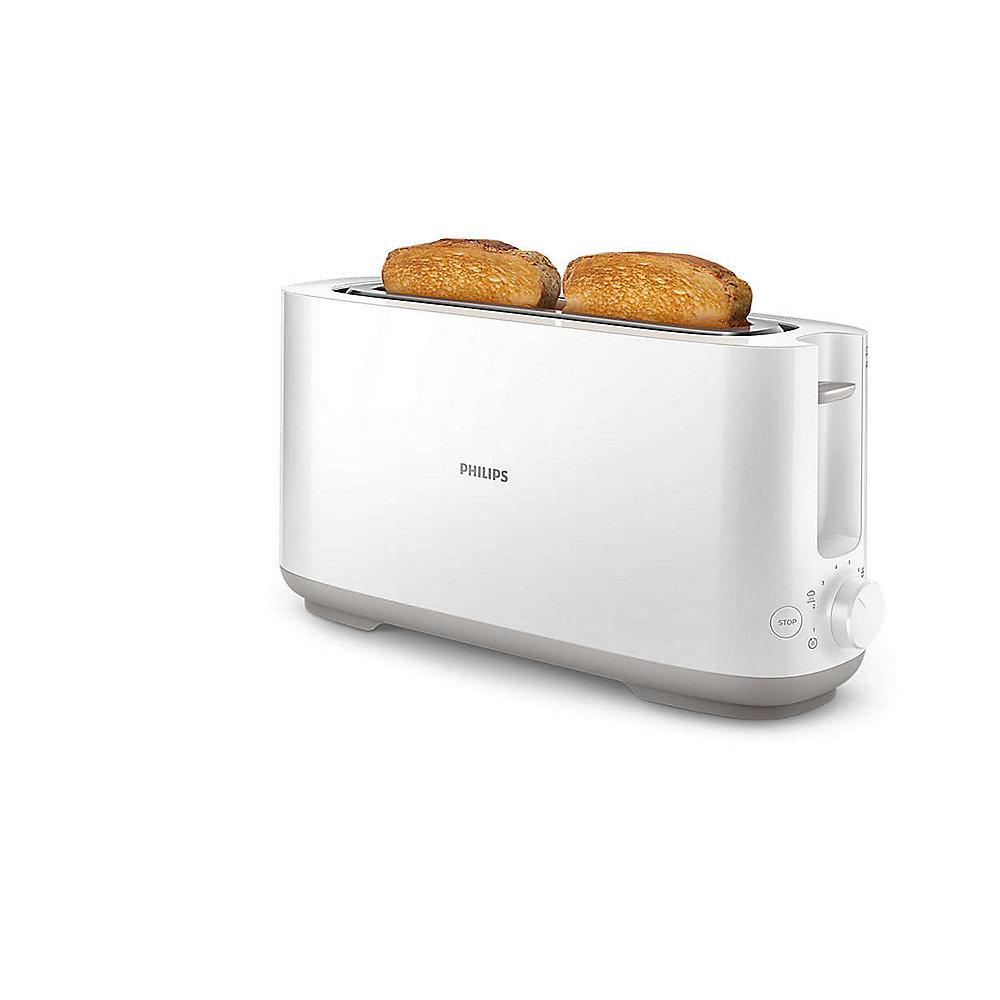 Philips HD2590/00 Daily Collection Langschlitz-Toaster weiß Brötchenaufsatz, Philips, HD2590/00, Daily, Collection, Langschlitz-Toaster, weiß, Brötchenaufsatz