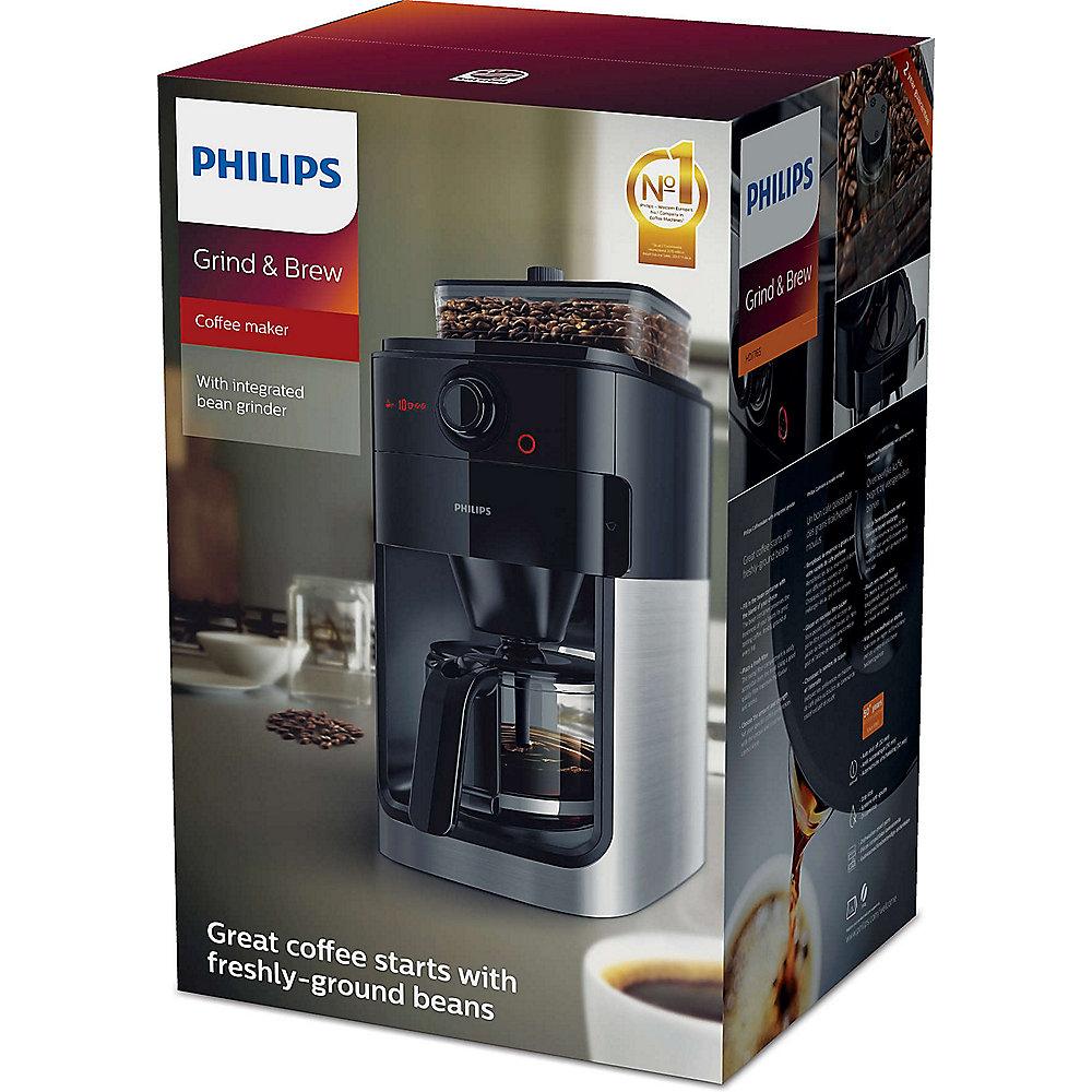 Philips HD7767/00 Grind & Brew Kaffeemaschine mit Mahlwerk Schwarz Metall, Philips, HD7767/00, Grind, &, Brew, Kaffeemaschine, Mahlwerk, Schwarz, Metall
