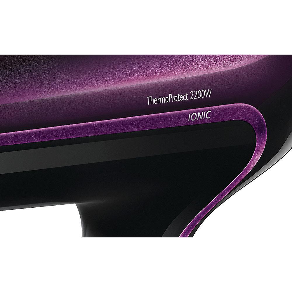 Philips HP8233/00 ThermoProtect Ionic Haartrockner, 2200 W, schwarz-violett