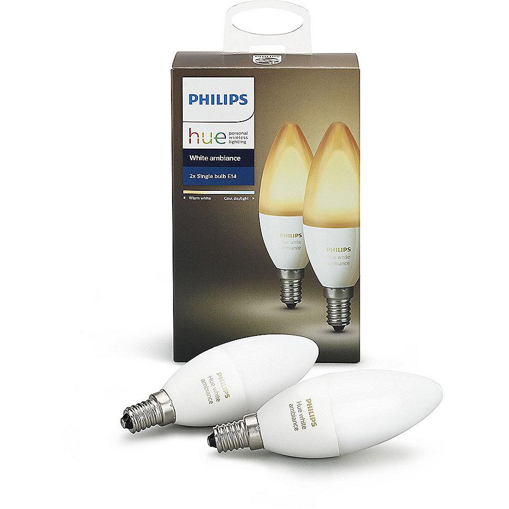 Philips Hue White Ambiance E14 LED Kerze Doppelpack (warmweiß - kaltweiß), Philips, Hue, White, Ambiance, E14, LED, Kerze, Doppelpack, warmweiß, kaltweiß,