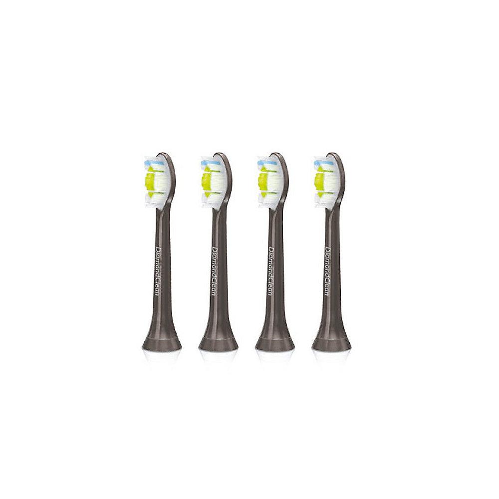 Philips Sonicare HX6064/33 DiamondClean Standard Bürstenkopf schwarz (4er Pack)