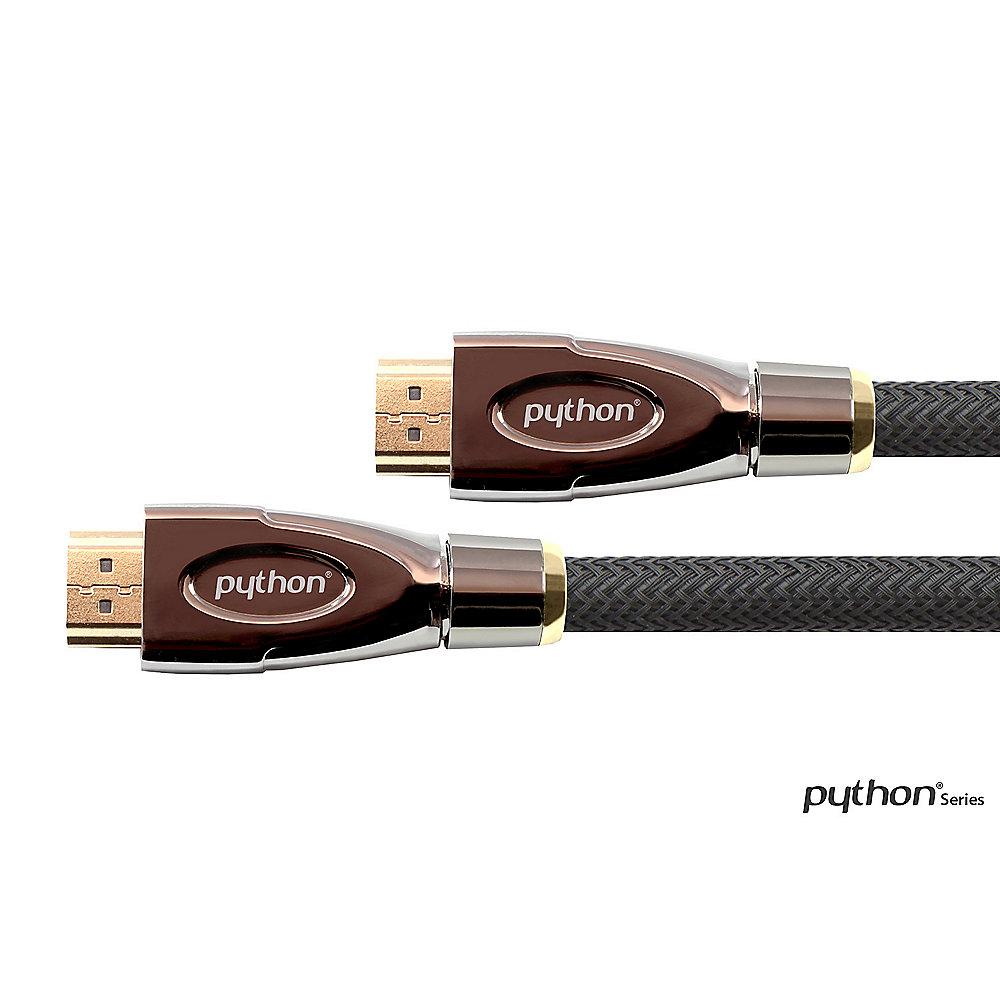 PYTHON HDMI 2.0 Kabel 0,5m Ethernet 4K*2K UHD vergoldet OFC schwarz, PYTHON, HDMI, 2.0, Kabel, 0,5m, Ethernet, 4K*2K, UHD, vergoldet, OFC, schwarz