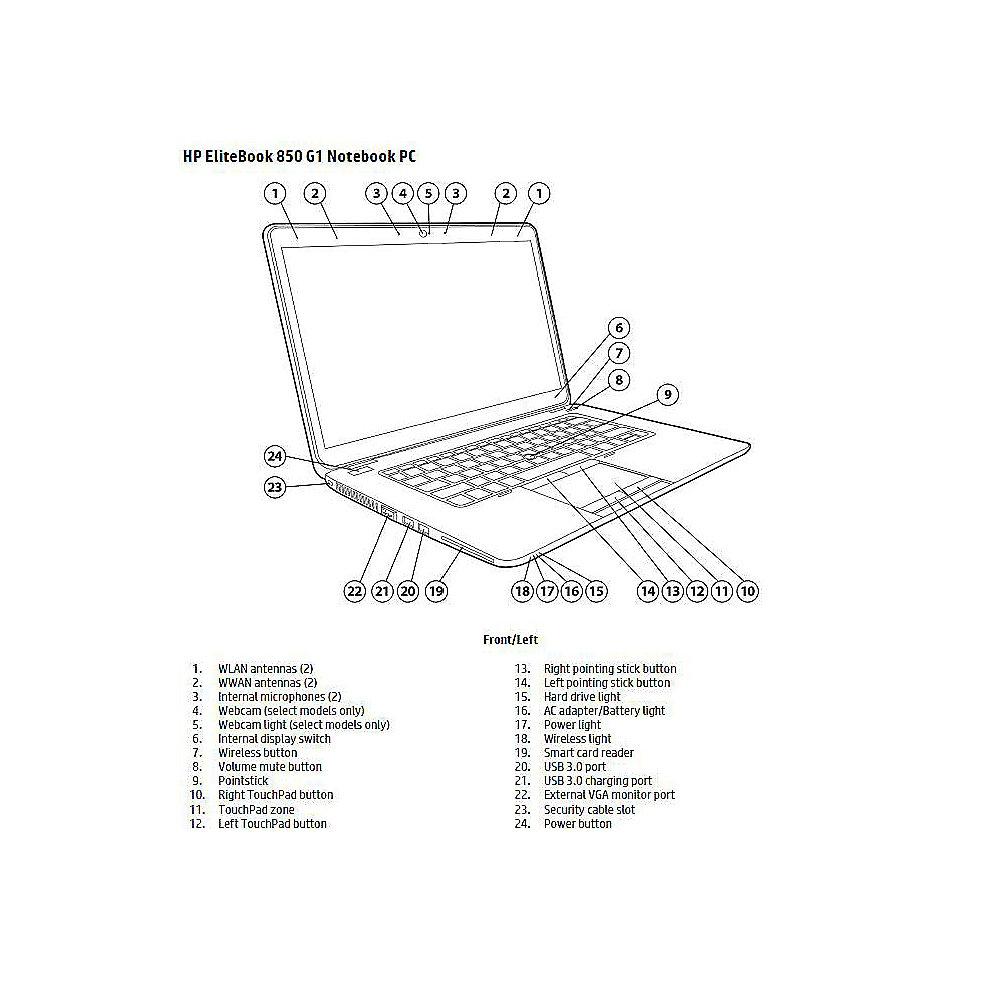 Refurbished: HP EliteBook 850 G1 Notebook i5-4300U Full HD SSD Windows 10 Pro, Refurbished:, HP, EliteBook, 850, G1, Notebook, i5-4300U, Full, HD, SSD, Windows, 10, Pro