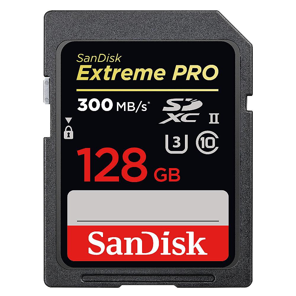 SanDisk Extreme Pro 128 GB SDXC Speicherkarte (300 MB/s, UHS-II, U3), SanDisk, Extreme, Pro, 128, GB, SDXC, Speicherkarte, 300, MB/s, UHS-II, U3,