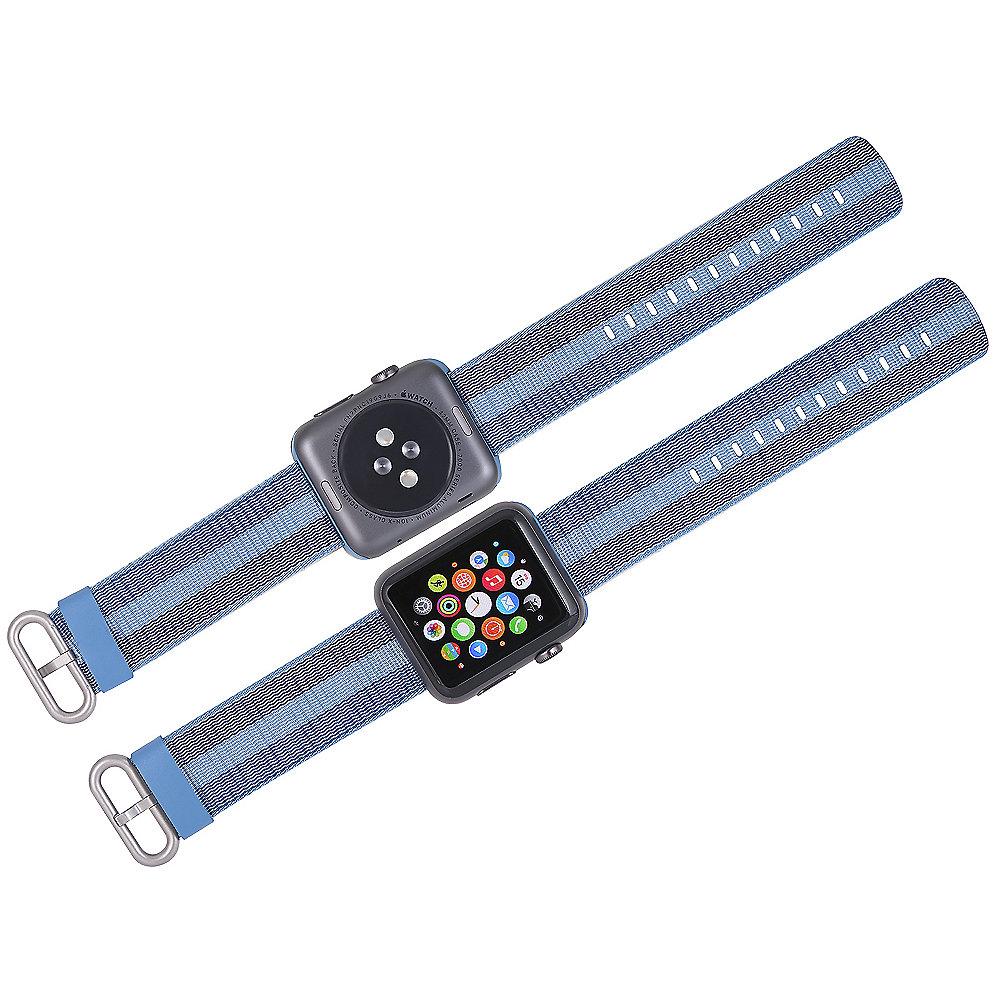 StilGut Nylon Armband für Apple Watch Serie 1-4 42mm blau, StilGut, Nylon, Armband, Apple, Watch, Serie, 1-4, 42mm, blau