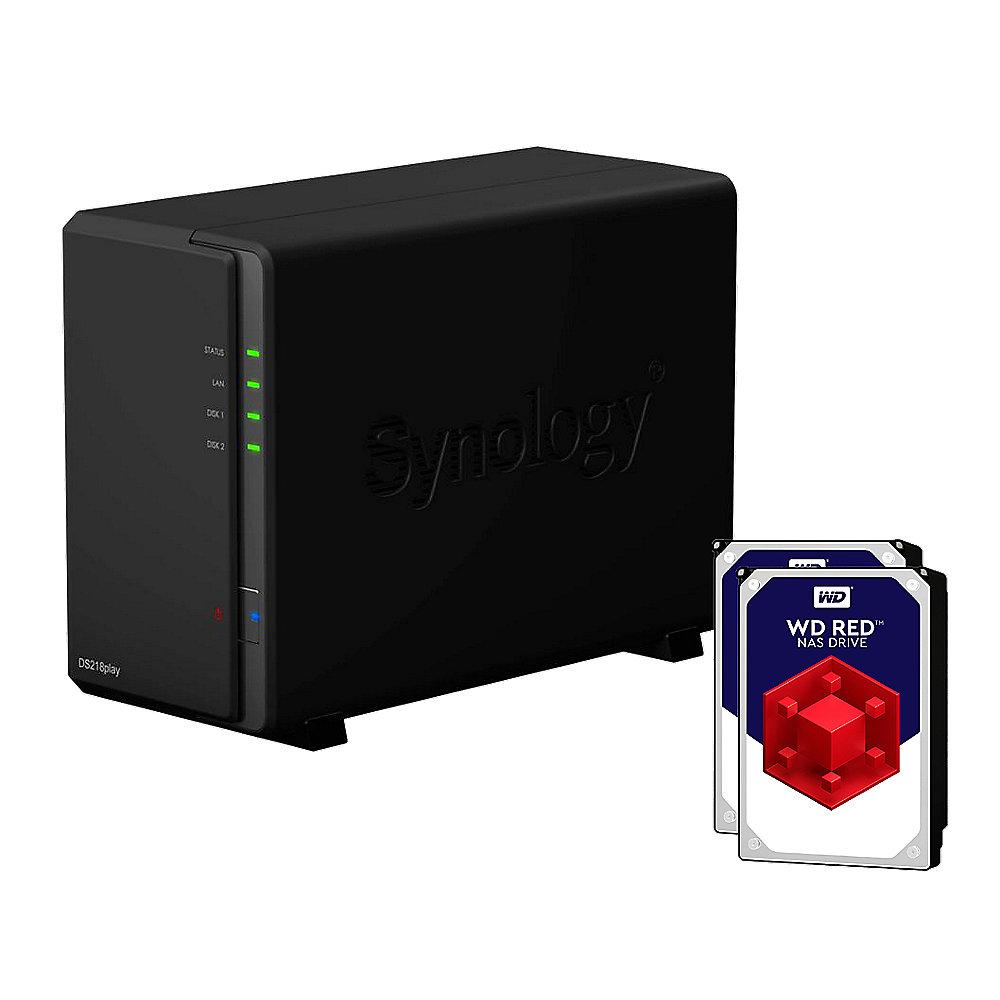 Synology Diskstation DS218play NAS 2-Bay 12TB inkl. 2x 6TB WD RED WD60EFRX