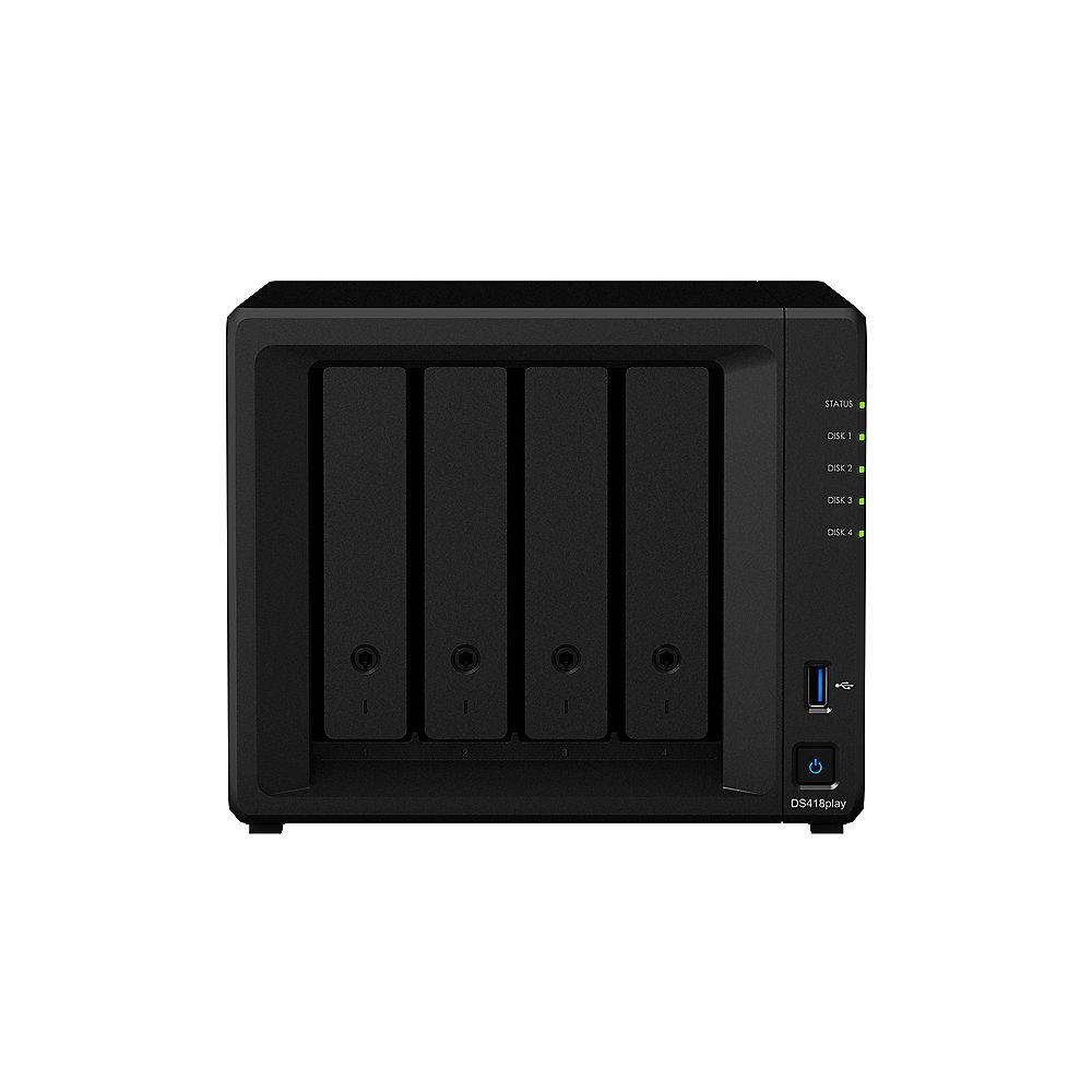 Synology DS418play NAS System 4-Bay 16TB inkl. 4x 4TB Toshiba HDWQ140UZSVA, Synology, DS418play, NAS, System, 4-Bay, 16TB, inkl., 4x, 4TB, Toshiba, HDWQ140UZSVA