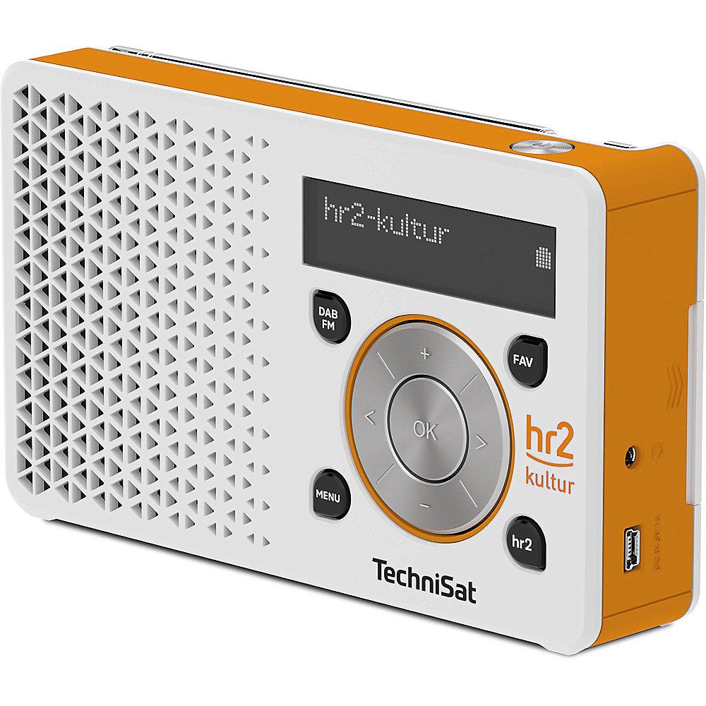 Technisat DIGITRADIO 1, hr2 Edition, weiß/orange UKW/DAB  mit Akku Netzteil