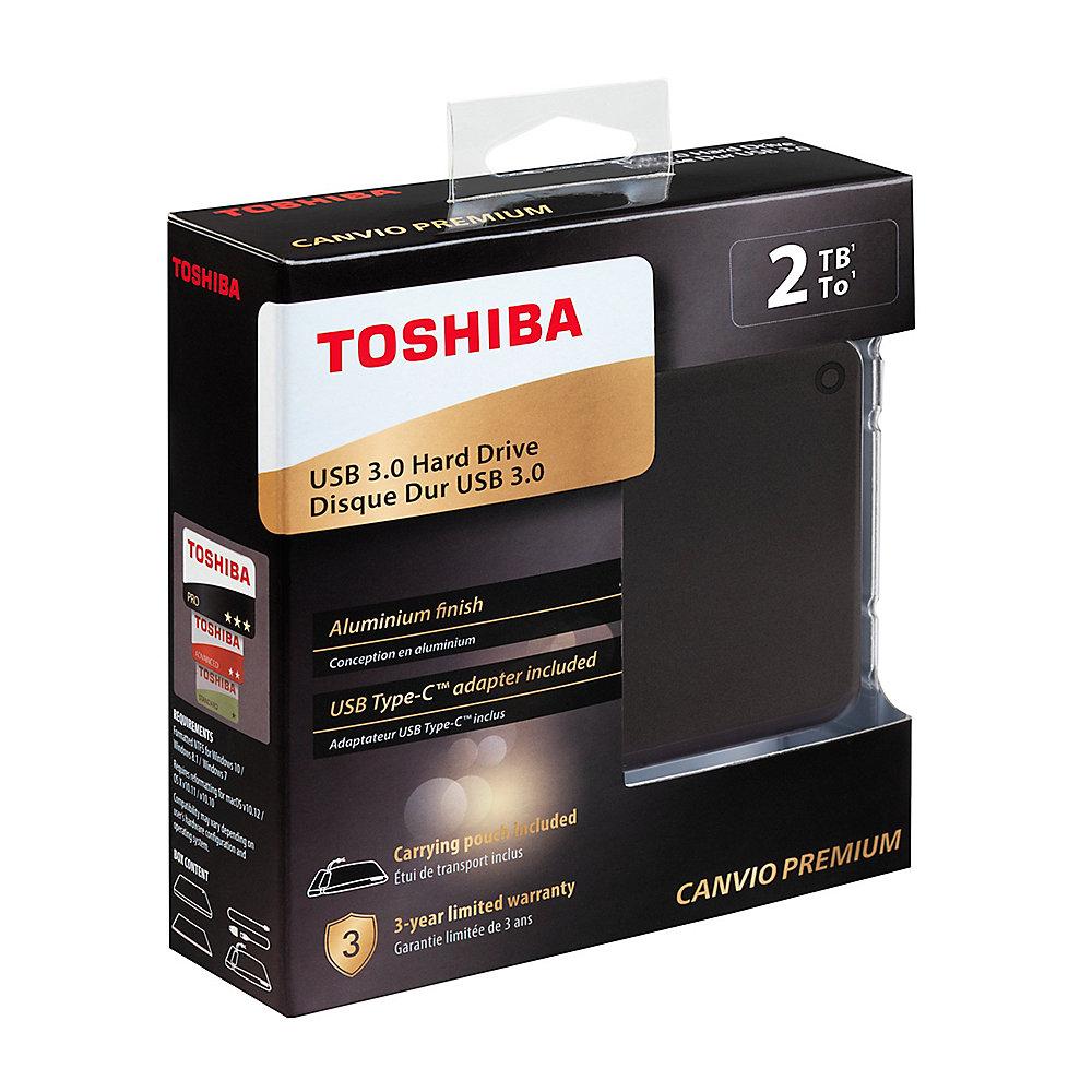 Toshiba Canvio Premium USB3.0 2TB 2.5Zoll dunkelgrau metallic, Toshiba, Canvio, Premium, USB3.0, 2TB, 2.5Zoll, dunkelgrau, metallic