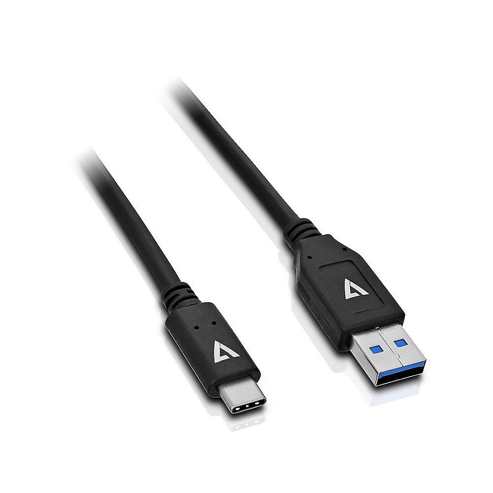 V7 USB 2.0 Kabel 1m Typ-A zu Typ-C PVC St./St. schwarz, V7, USB, 2.0, Kabel, 1m, Typ-A, Typ-C, PVC, St./St., schwarz