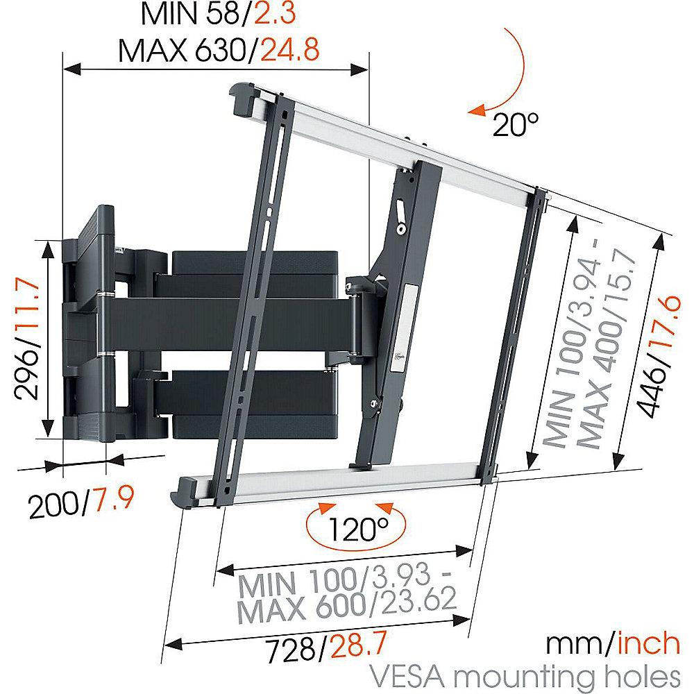 Vogels THIN 550 neig-/schwenkbare Wandhalterung - VESA bis 600x400 mm 70kg, Vogels, THIN, 550, neig-/schwenkbare, Wandhalterung, VESA, bis, 600x400, mm, 70kg