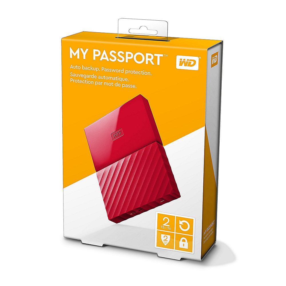 WD My Passport USB3.0 2TB 2.5zoll - Rot NEW