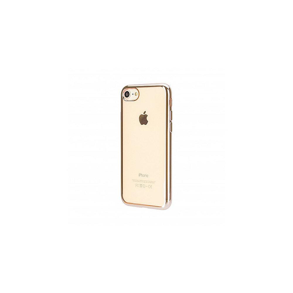 xqisit Flex Case Chromed Edge für iPhone 8/7, gold-transparent