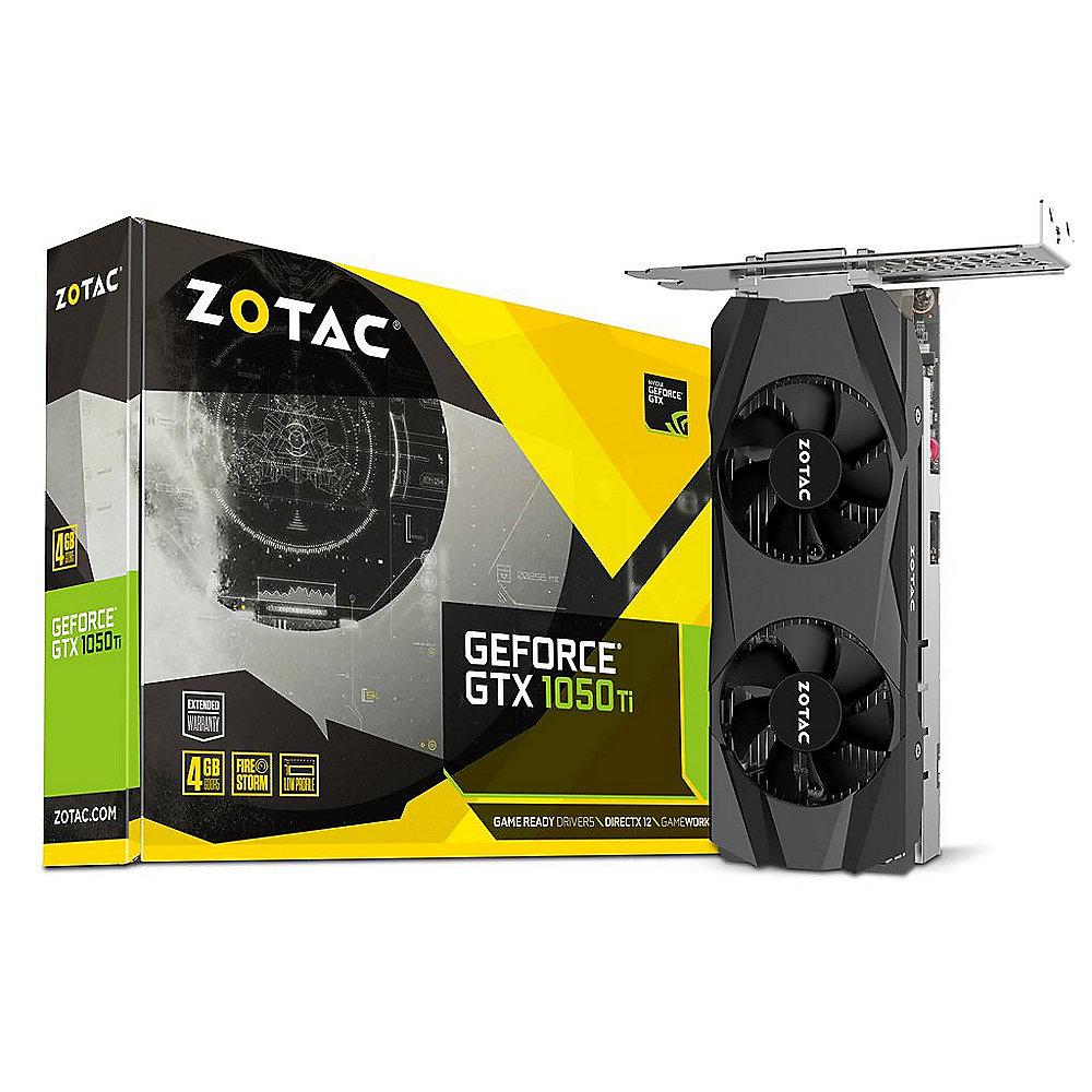 Zotac GeForce GTX 1050Ti Low Profile Edition 4GB GDDR5 Grafikkarte DVI/HDMI/DP, Zotac, GeForce, GTX, 1050Ti, Low, Profile, Edition, 4GB, GDDR5, Grafikkarte, DVI/HDMI/DP