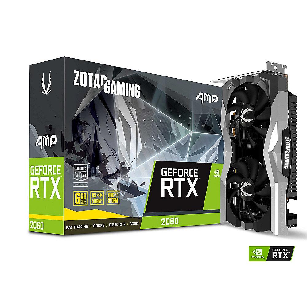 Zotac GeForce RTX 2060 AMP! 6GB GDDR6 Grafikkarte 3xDP/HDMI, Zotac, GeForce, RTX, 2060, AMP!, 6GB, GDDR6, Grafikkarte, 3xDP/HDMI