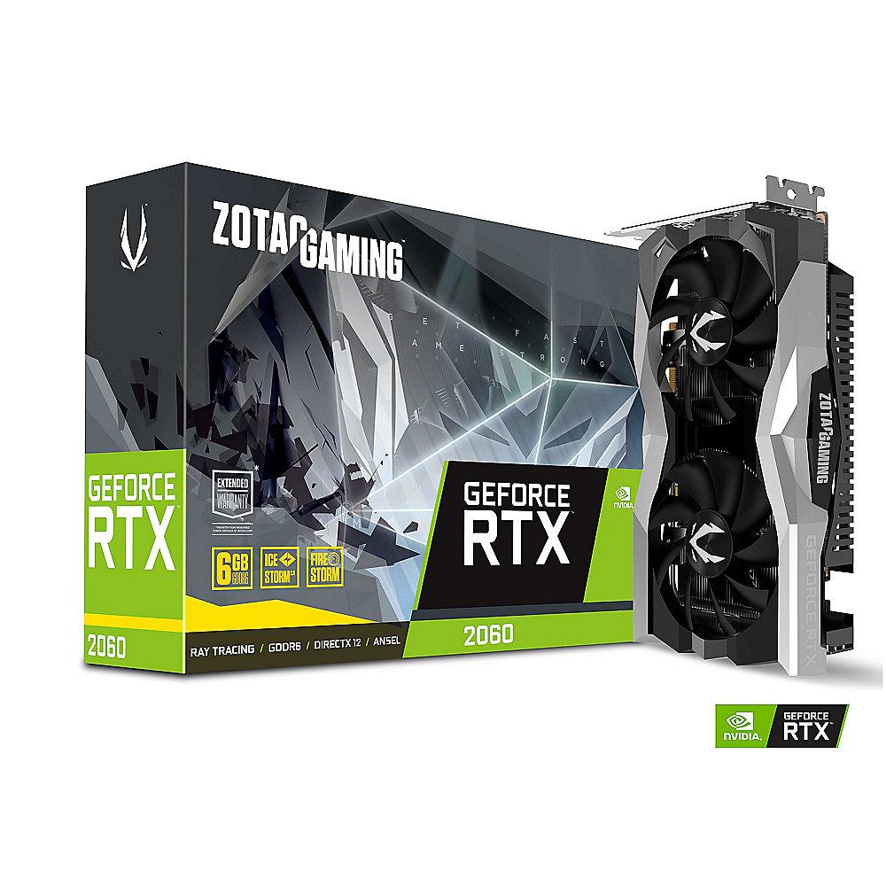 Zotac GeForce RTX 2060 Twin Fan 6GB GDDR6 Grafikkarte 3xDP/HDMI, Zotac, GeForce, RTX, 2060, Twin, Fan, 6GB, GDDR6, Grafikkarte, 3xDP/HDMI