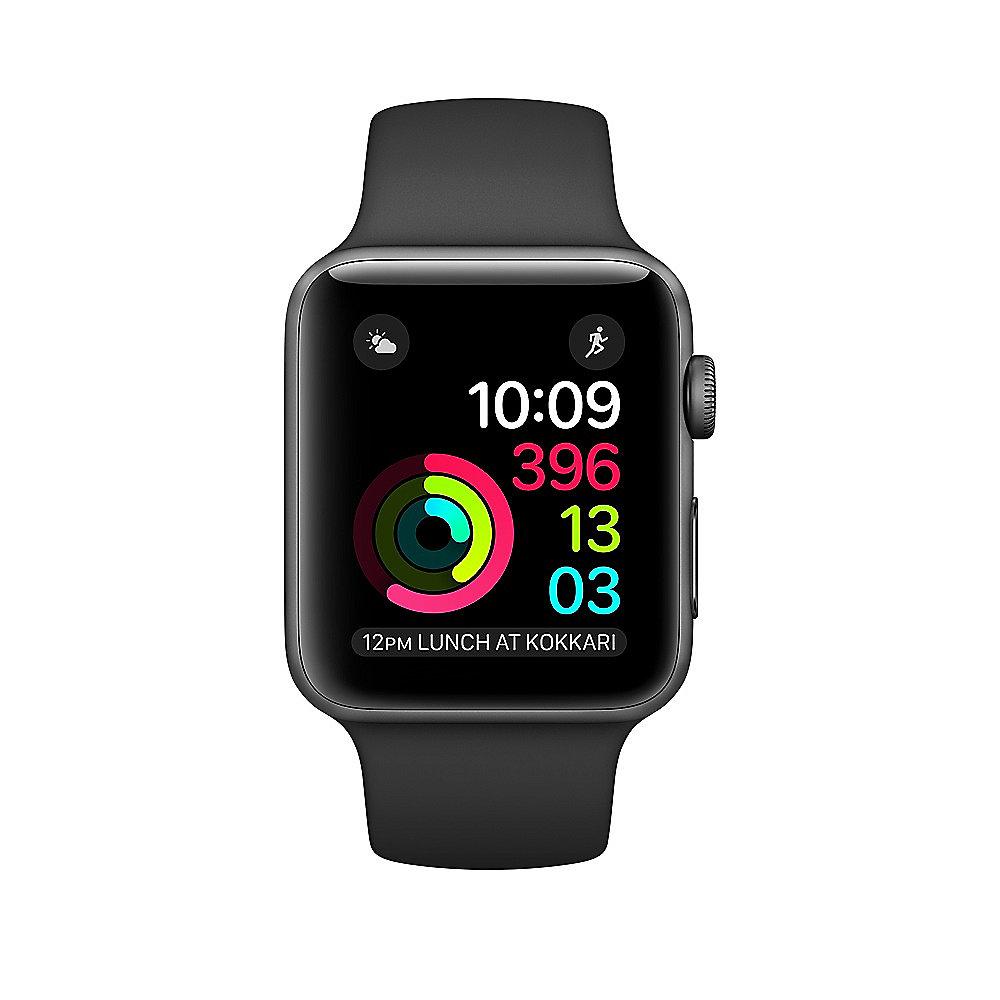 Apple Watch Series 1 42mm Aluminiumgehäuse Space Grau mit Sportarmband Schwarz