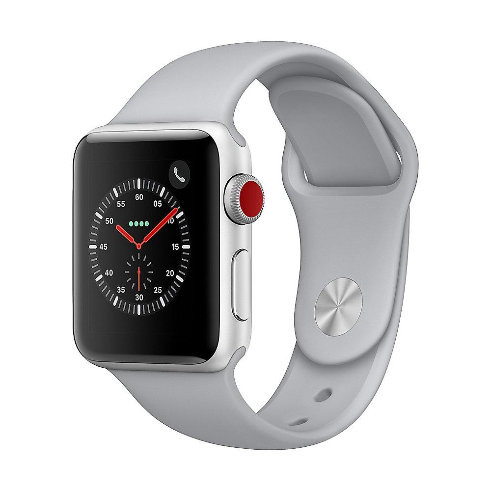 Apple Watch Series 3 LTE 38mm Aluminiumgehäuse Silber mit Sportarmband Nebel, Apple, Watch, Series, 3, LTE, 38mm, Aluminiumgehäuse, Silber, Sportarmband, Nebel