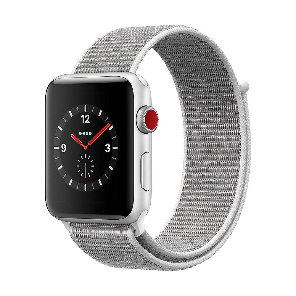 Apple Watch Series 3 LTE 42mm Aluminiumgehäuse Silber mit Sport Loop Muschel, Apple, Watch, Series, 3, LTE, 42mm, Aluminiumgehäuse, Silber, Sport, Loop, Muschel